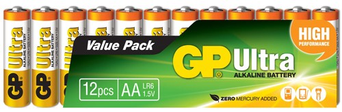 GP AA ULTRA Alkaline battery, 12pcs shrink