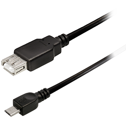 OTG (On The Go) USB cable, USB type A jack - Micro USB type B pl