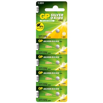 GP 377 μπαταρία ρολογιών 25 mAh, 5pcs pack