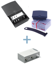 TRIAX MFA 656 Kit,multiband mast amplifier,3 Input - UHF / BIII / DAB / FM, 35dB, 103dBμV LTE 800 protected, τροφοδοτικό 12V DC