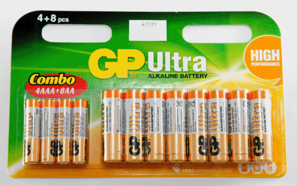 GP 8 AA + 4 AAA ULTRA Alkaline battery, 12pcs pack