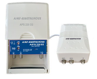 APS 235 DC D2 Kit ενισχυτής ιστού LTE700, BIII-DAB/UHF, 30/35dB,110dBμV, με 24PSU και ρυθμιστικό