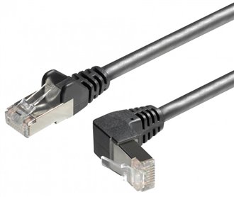 CAT6a Patch Lead BLACK 3,0m , 4pair, flexible PE, 1x angle con. ,halogenfree